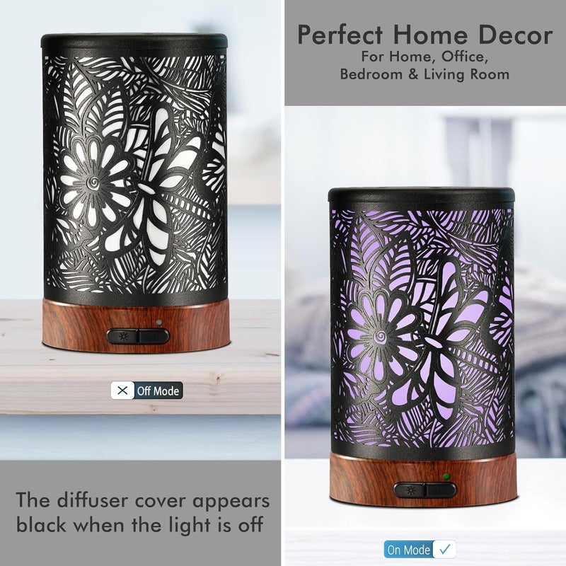 EQUSUPRO Essential Oil Diffuser Aromatherapy Diffuser - Metal Aroma Diffuser for Home 150ml Ultrasonic Cool Mist Diffuser with 7 Colors Light Auto Shut-Off Protection for Home Office Decor & Gift (Dragonfly) - Image 2